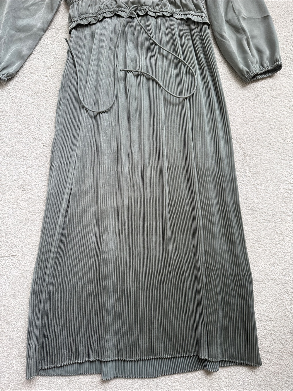 Baltic Born Eucalyptus Satin V-Neck Midi Dress - Picture 3 of 6